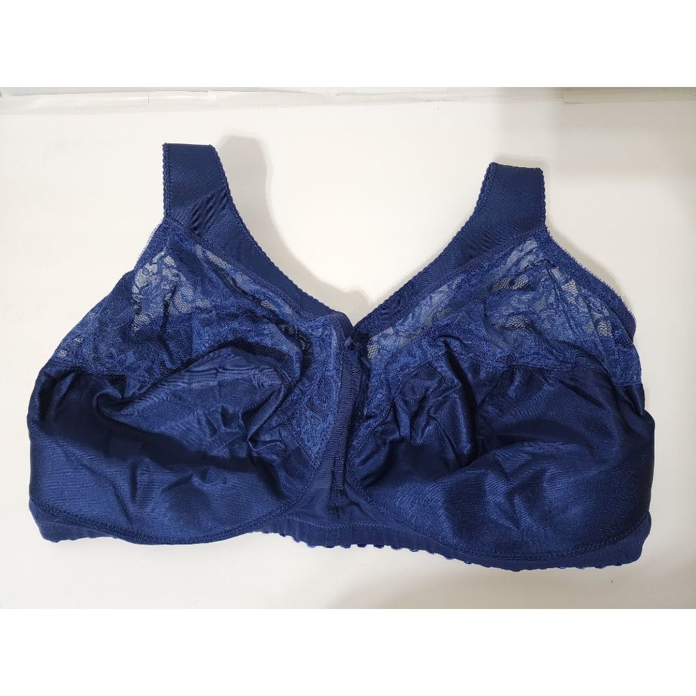 Glamorise Women's Wide Strap Bra No Wire 15564 Blue Size 46H